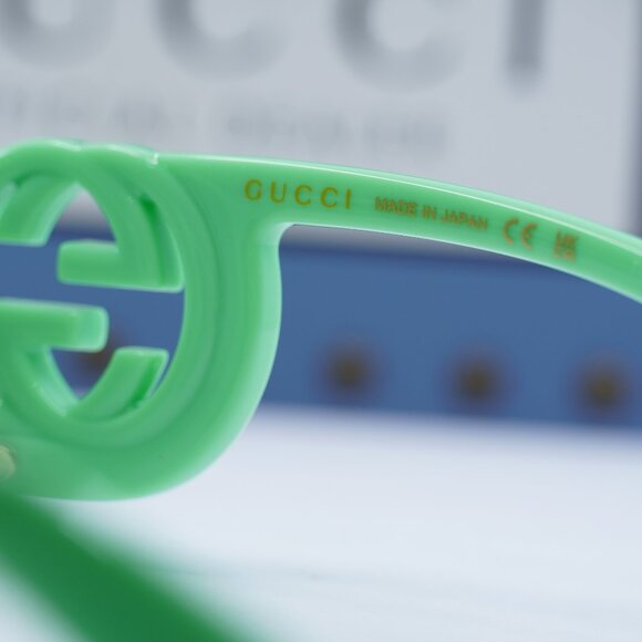 ?️ New Gucci GG1325S 004 Sunglasses - Green Frame, Green Gradient Lenses